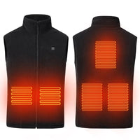 Gilet chauffant en polaire noire à 5 zones de chauffe Vêtement-chauffant.com Noir M 