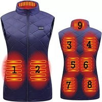 Gilet chauffant pour femme double contrôle avec 9 zones de chauffe Vêtement-chauffant.com Bleue 9 zones S 