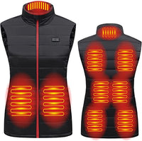 Gilet chauffant pour femme double contrôle Vêtement-chauffant.com 9 Areas Heated Black S 